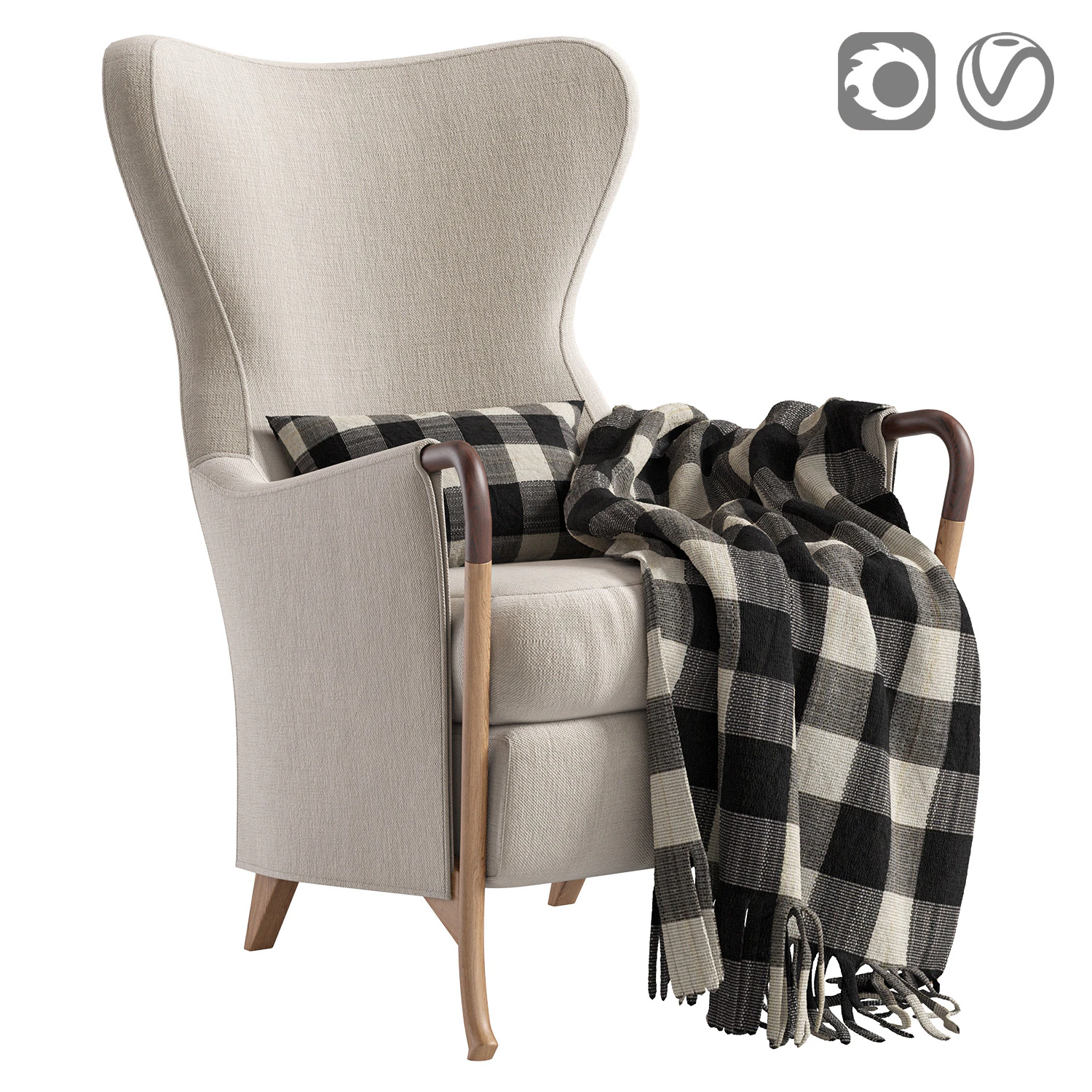 Armchair PROGETTI 63340 By Giorgetti 3D Model .c4d .max .obj .3ds .fbx .stl .blend 