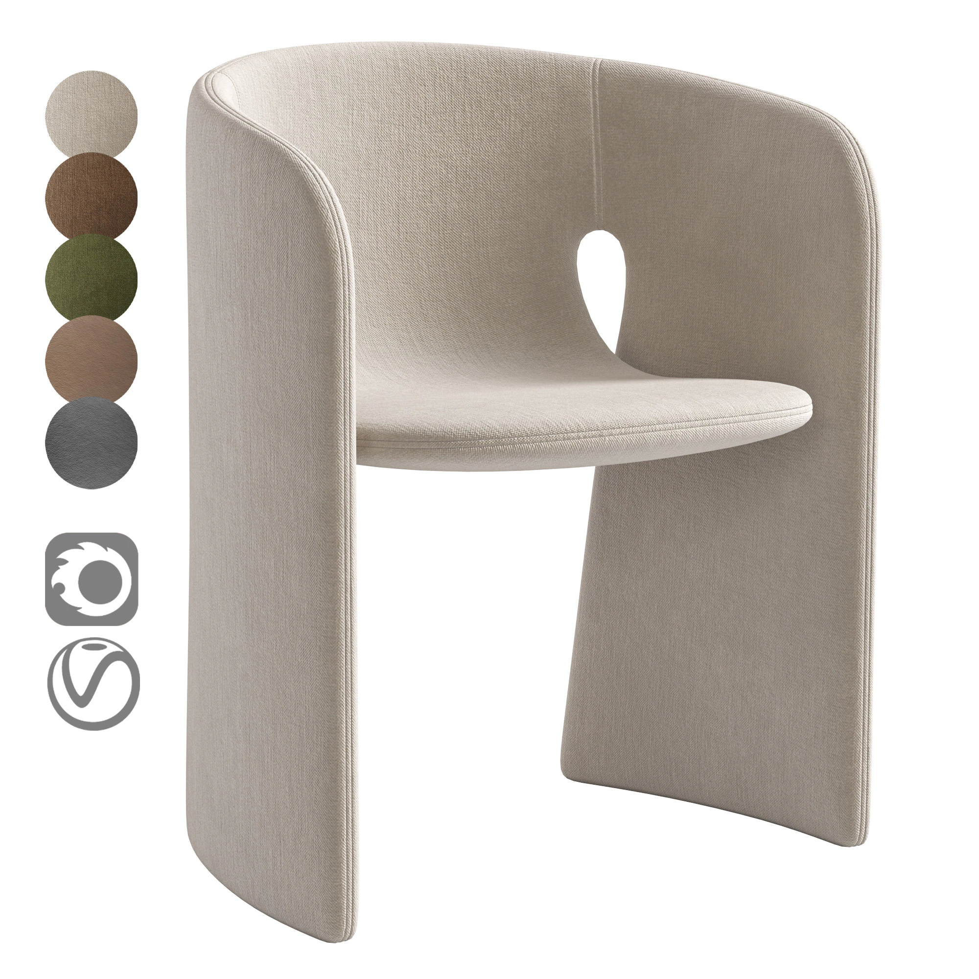 КРЕСЛО CELESTE от Roche Bobois 3D Модель .c4d .max .obj .3ds .fbx .stl .blend 