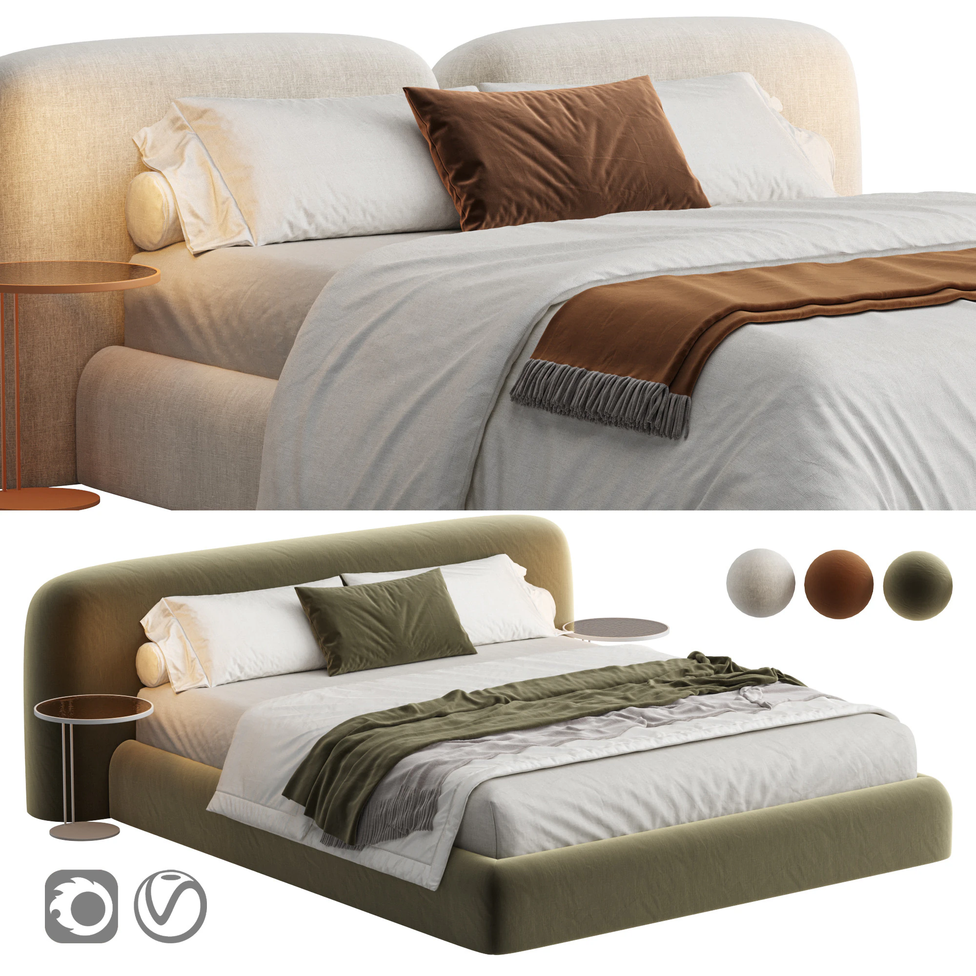 VOLUME bed 3D Model .c4d .max .obj .3ds .fbx .stl .blend