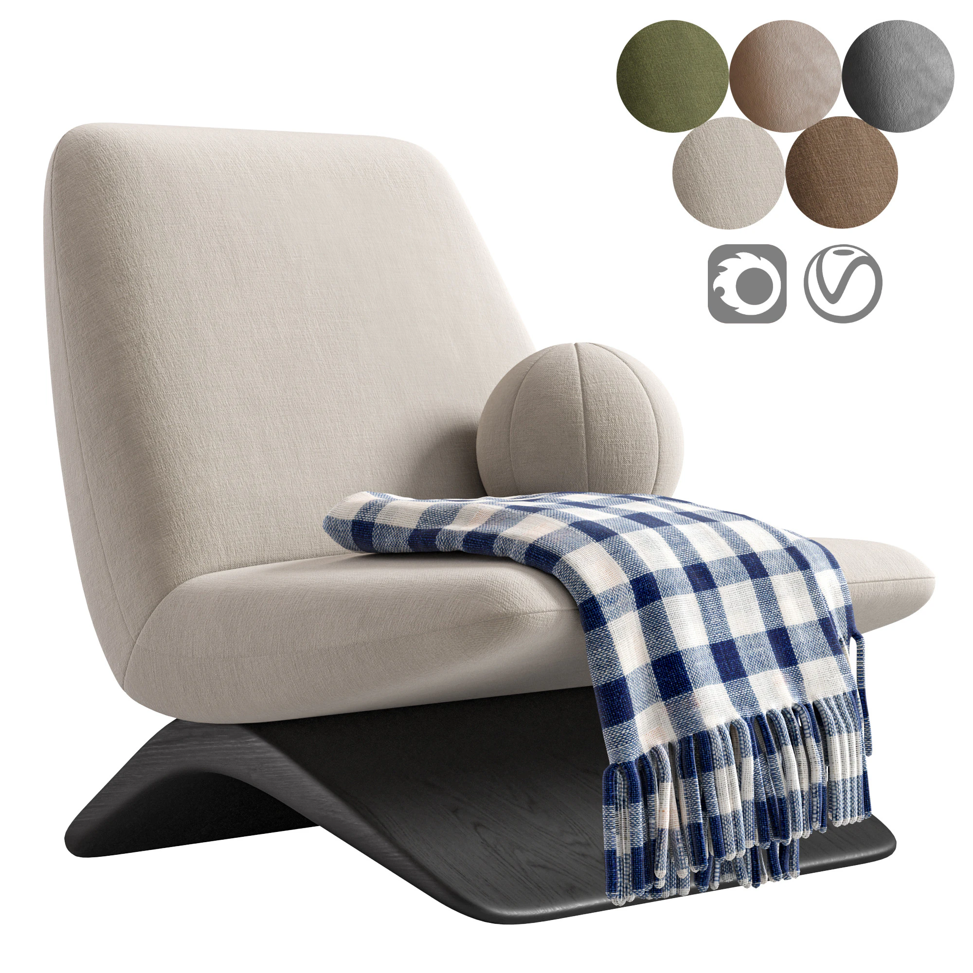 PALINDROME Armchair 3D Model .c4d .max .obj .3ds .fbx .stl .blend 