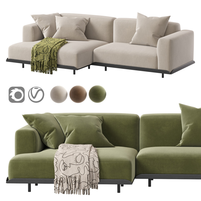 Arflex Claudine L Sofa 3D 모델 .c4d .max .obj .3ds .fbx .stl .blend 