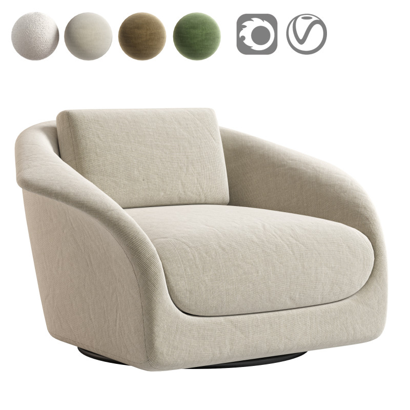 Ezra Swivel Chair Modello 3D .c4d .max .obj .3ds .fbx .stl .blend