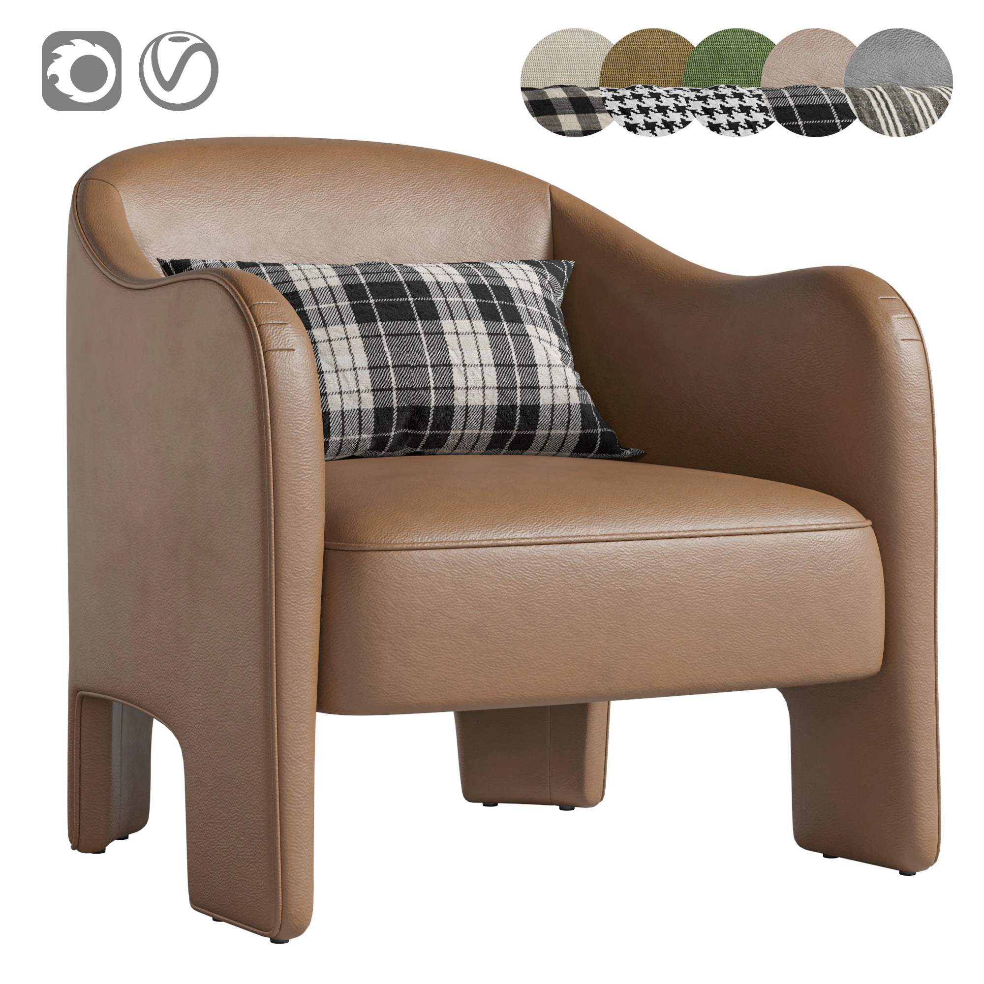 Sully Chair 3D Model .c4d .max .obj .3ds .fbx .stl .blend 