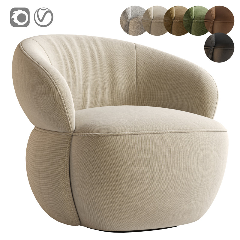 SAN REMO armchair by Riviera Maison 3D Model .c4d .max .obj .3ds .fbx .stl .blend