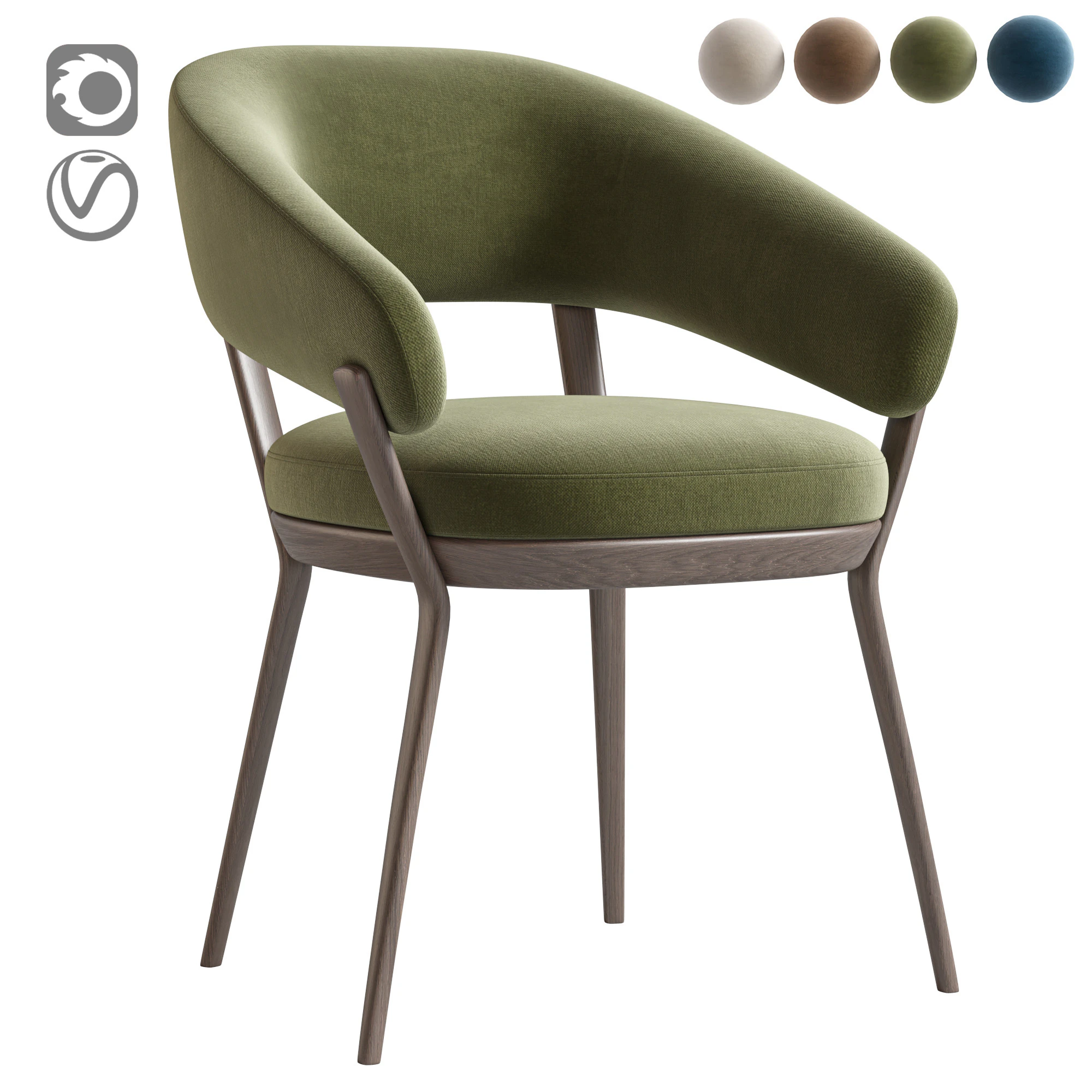 RAY DINING CHAIR BY ROCHE BOBOIS 3D Model .c4d .max .obj .3ds .fbx .stl .blend 
