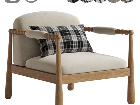 Pippa Leora Block Print Accent Chair 3D-Modell