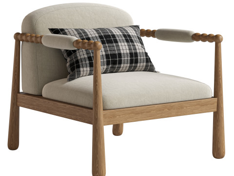 Pippa Leora Block Print Accent Chair Modelo 3D