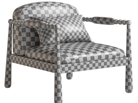 Pippa Leora Block Print Accent Chair Modelo 3D
