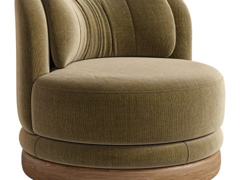 Norris Vegetable Dyed Linen Swivel Chair 3D Model