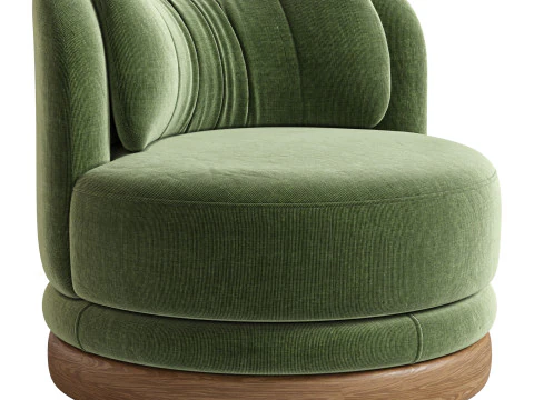 Norris Vegetable Dyed Linen Swivel Chair 3D Model
