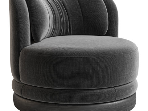 Norris Vegetable Dyed Linen Swivel Chair 3D-Modell