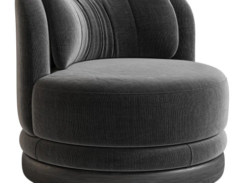 Norris Vegetable Dyed Linen Swivel Chair 3D Model