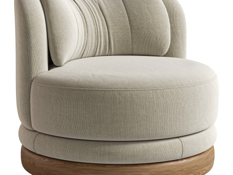Norris Vegetable Dyed Linen Swivel Chair 3D-Modell