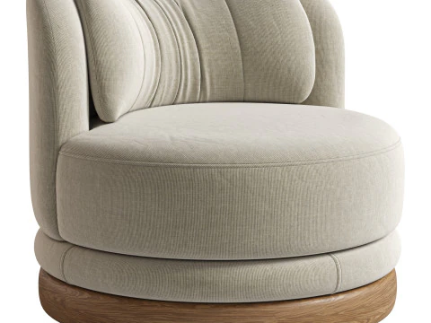 Norris Vegetable Dyed Linen Swivel Chair 3D Model