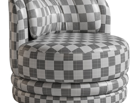 Norris Vegetable Dyed Linen Swivel Chair 3D-Modell