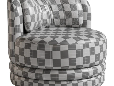 Norris Vegetable Dyed Linen Swivel Chair 3D Model