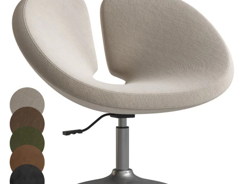 Perch Faux Leather Height Adjustable Chair 3D Model