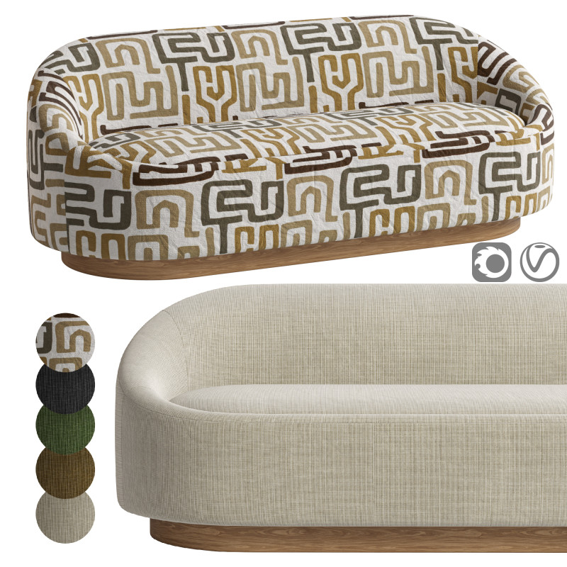 Berlin Sofa By Pierre Frey Model 3D .c4d .max .obj .3ds .fbx .stl .blend
