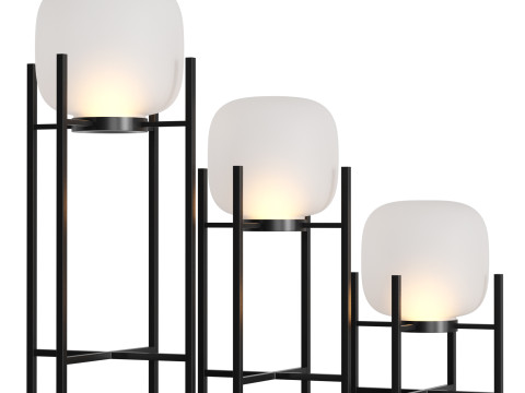 Modern Simplicity Solar Waterproof Cylinder Stainless Steel Acrylic LED Standing Floor Lamp For Outd 3Dモデル