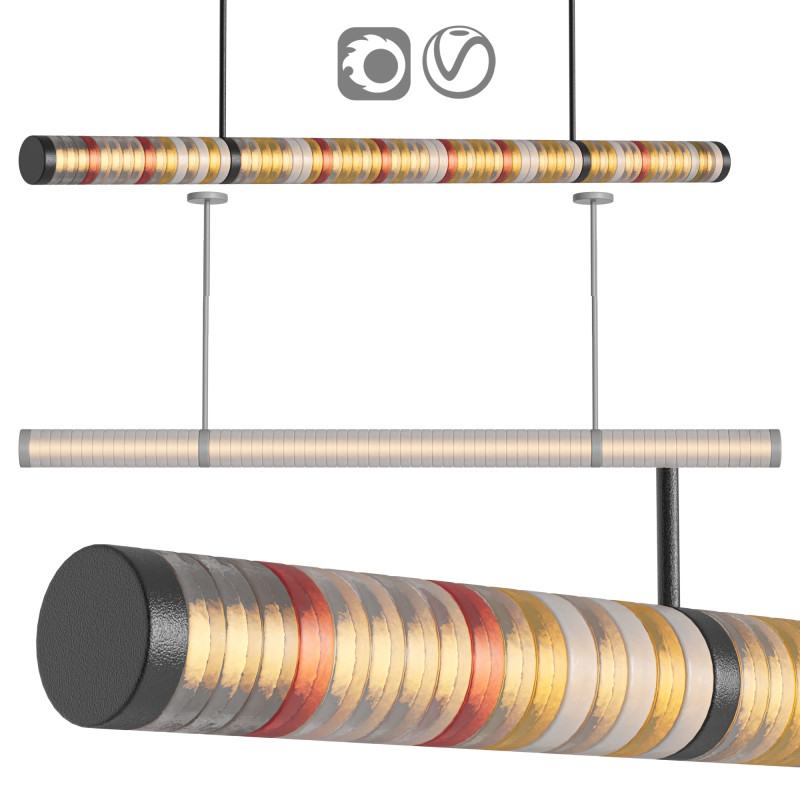 Galet Satin H Chandelier by HOLLY HUNT 3D Модель .c4d .max .obj .3ds .fbx .stl .blend