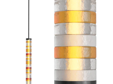 Galet Satin V Pendant by HOLLY HUNT 3D Model