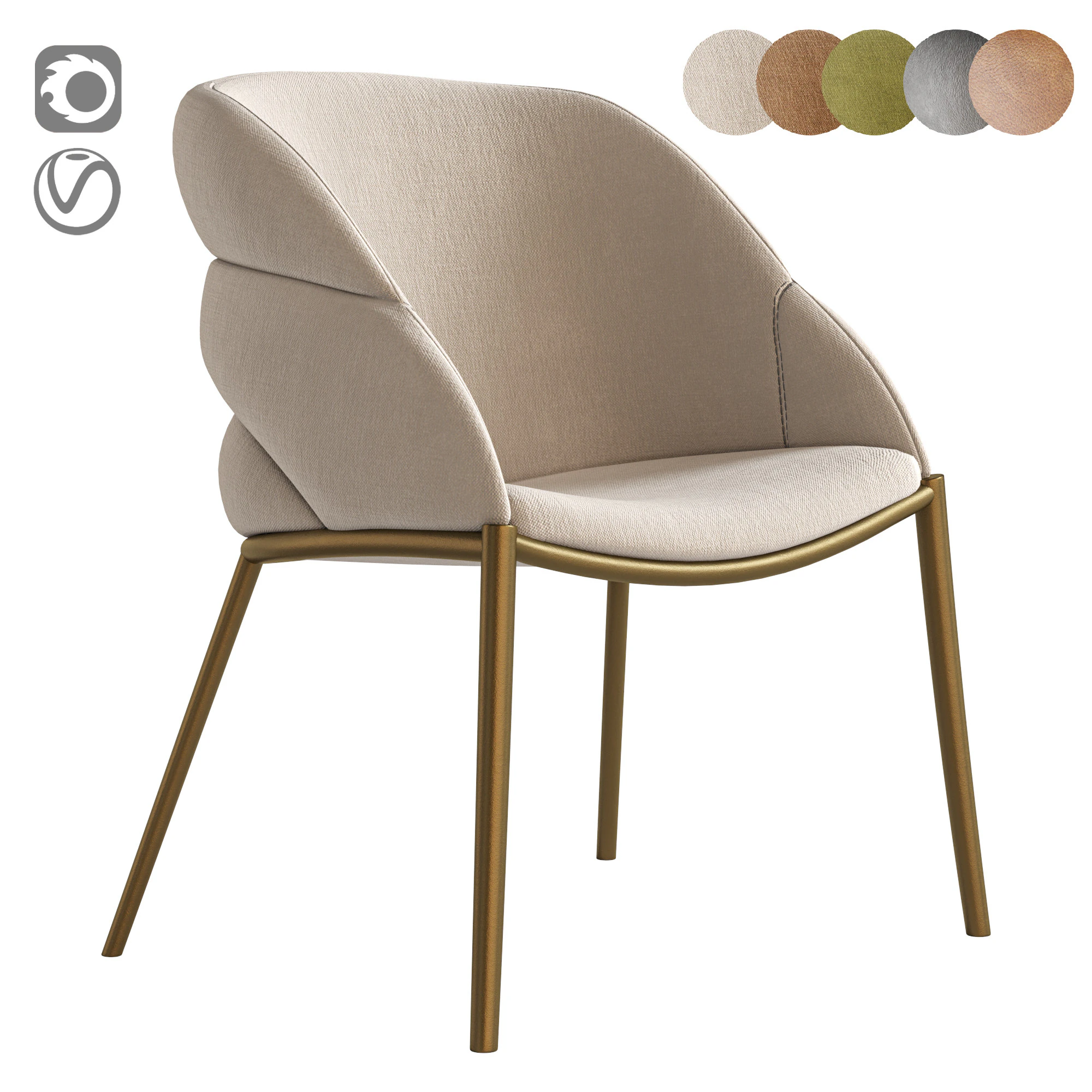 CAMILLA ML CHAIR By Luca Signoretti 3D Model .c4d .max .obj .3ds .fbx .stl .blend 