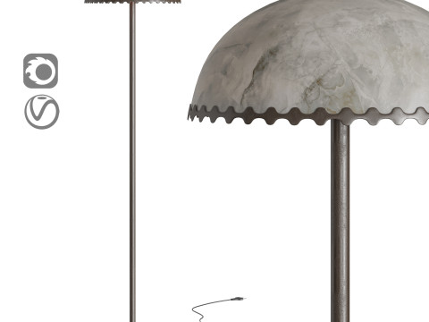 Oceana Black Metal Floor Lamp 3D Модель