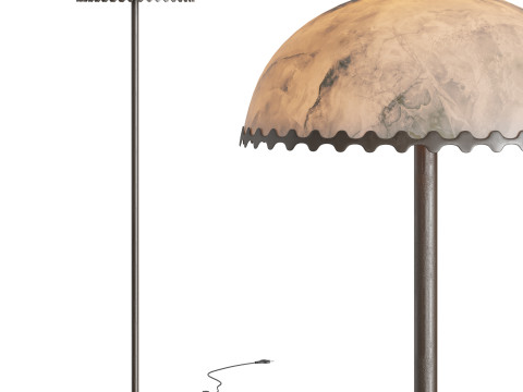 Czarna metalowa lampa podłogowa Oceana Model 3D