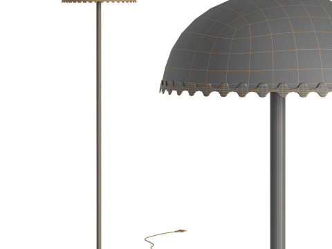 Czarna metalowa lampa podłogowa Oceana Model 3D