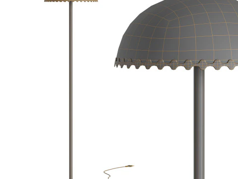 Oceana Black Metal Floor Lamp 3D Model