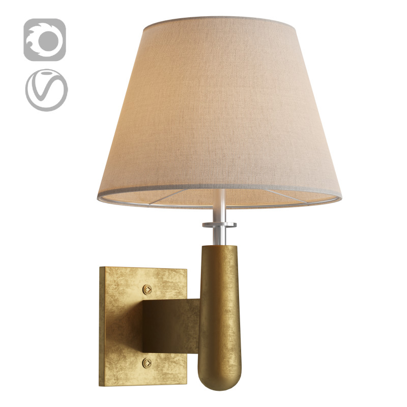 Tailor Soft Bronze Wall Sconce Model 3D .c4d .max .obj .3ds .fbx .stl .blend 