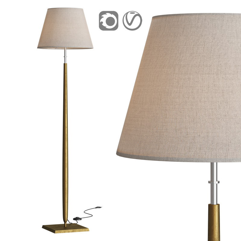 Tailor Soft Bronze Floor Lamp 3D Model .c4d .max .obj .3ds .fbx .stl .blend