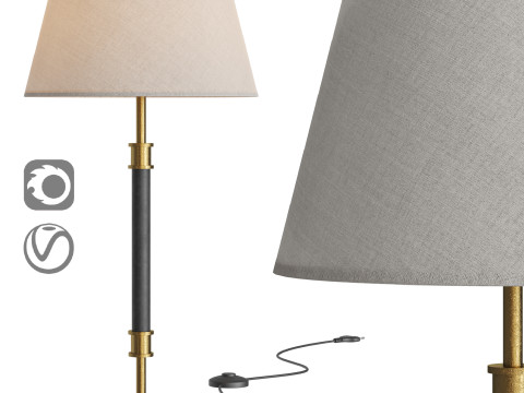 Viator Wrapped White Leather Table Lamp 3D Модель