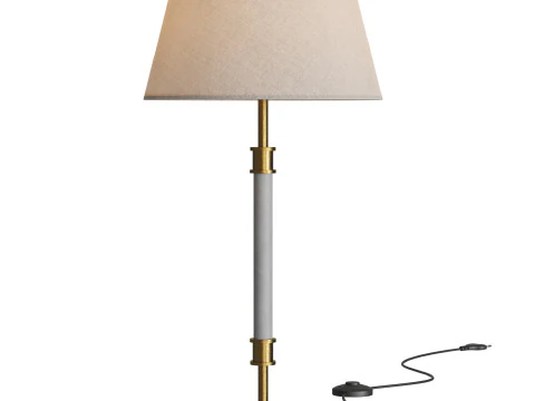 Viator Wrapped White Leather Table Lamp 3D Model