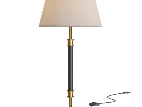 Viator Wrapped White Leather Table Lamp 3D Model