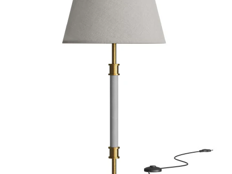 Viator Wrapped White Leather Table Lamp 3D Model