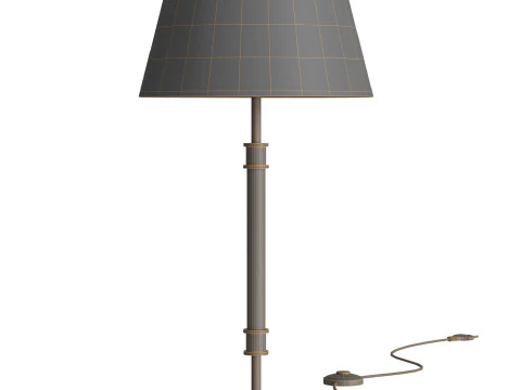 Viator Wrapped White Leather Table Lamp 3D Model