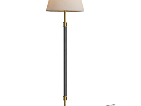 Viator Wrapped Black Leather Floor Lamp Modello 3D