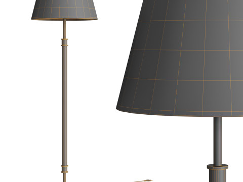 Viator Wrapped Black Leather Floor Lamp Modello 3D