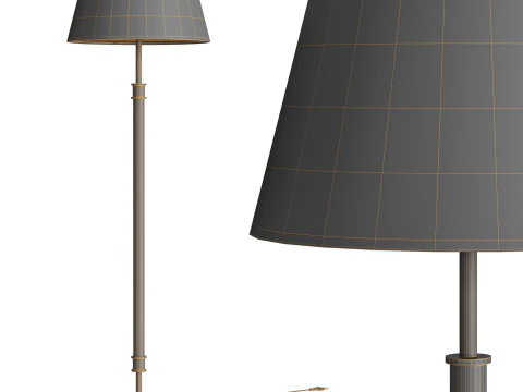 Viator Wrapped Black Leather Floor Lamp 3D Model