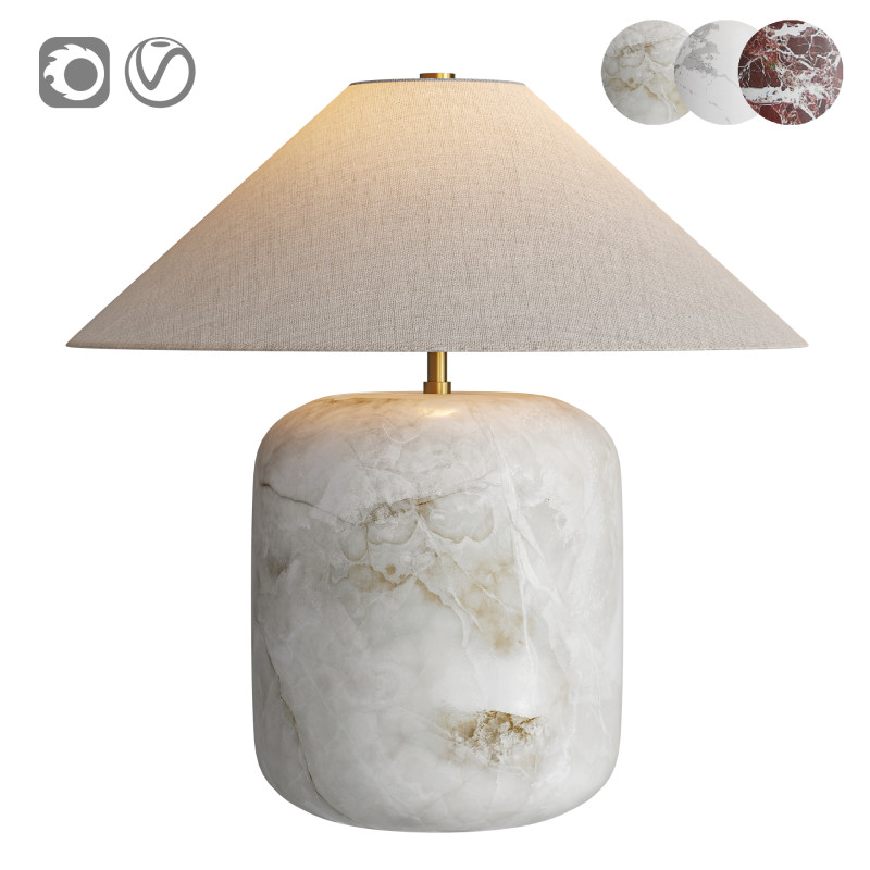 Block Rosso Levanto Marble Table Lamp Modello 3D .c4d .max .obj .3ds .fbx .stl .blend