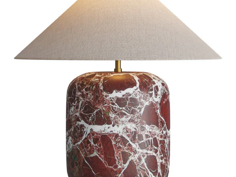 Block Rosso Levanto Marble Table Lamp 3D Model