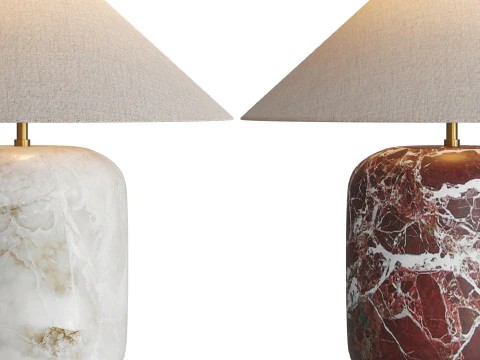 Block Rosso Levanto Marble Table Lamp 3D Model