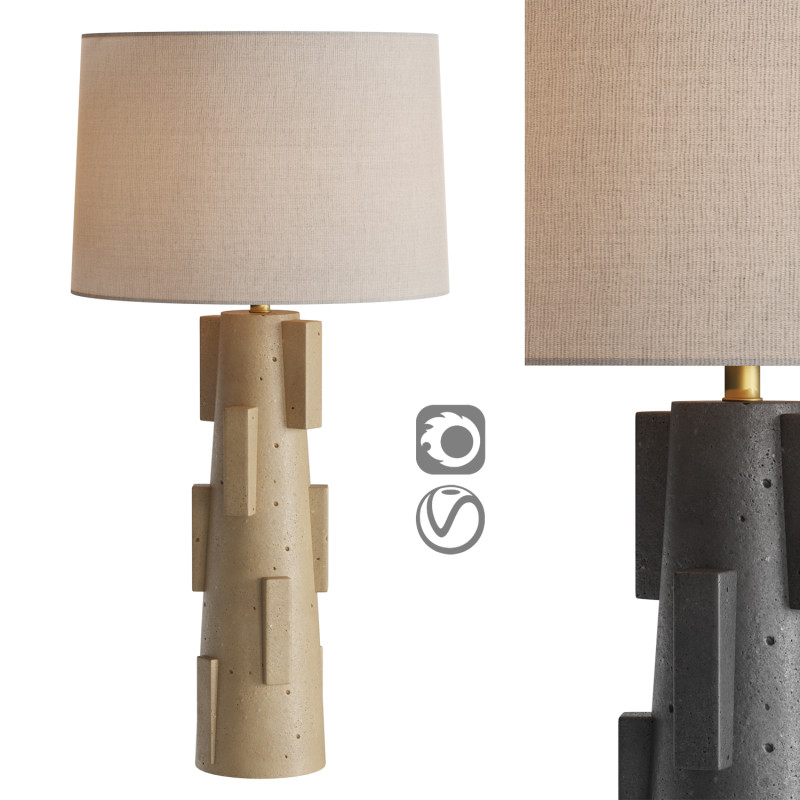 Boulder Table Lamp Model 3D .c4d .max .obj .3ds .fbx .stl .blend