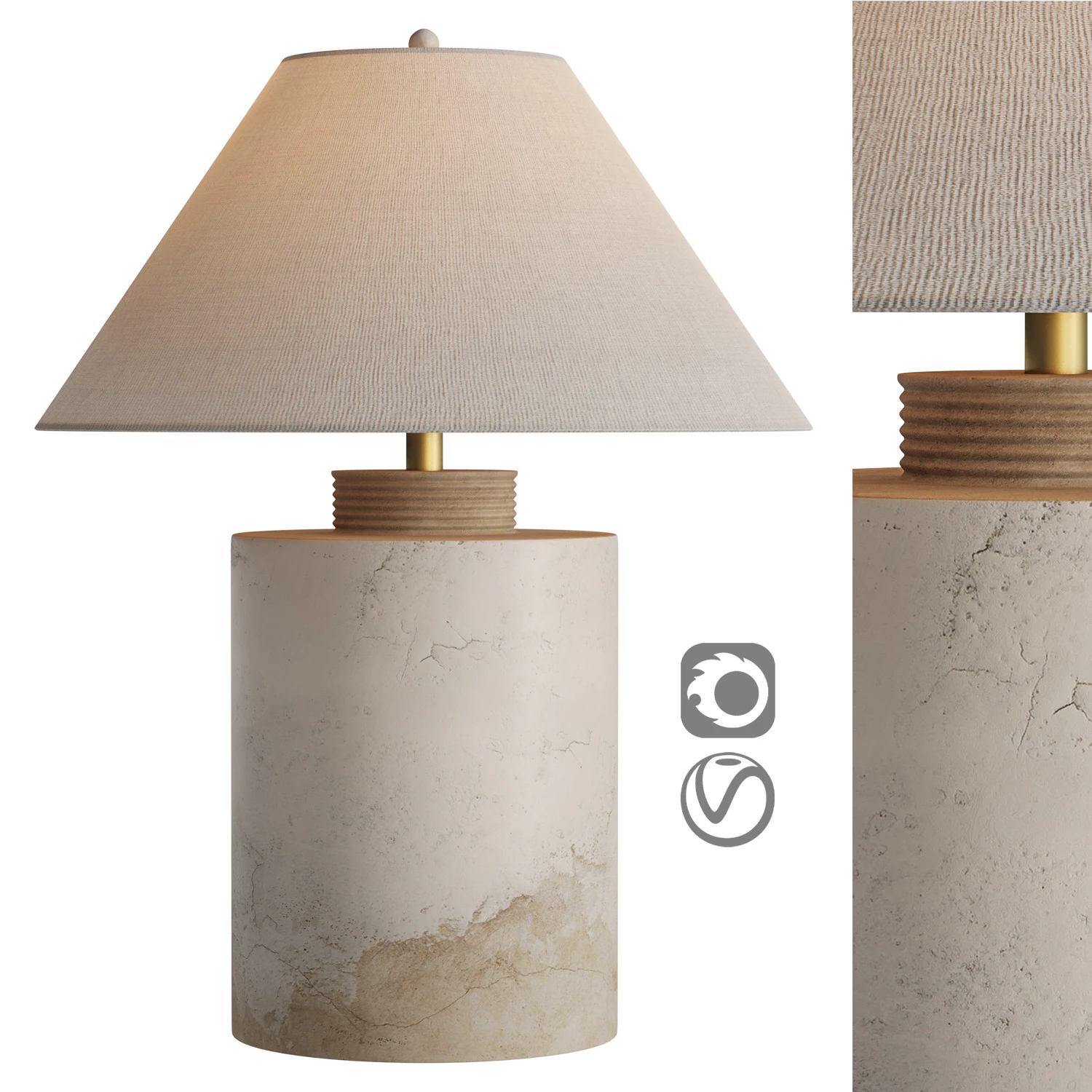 Samala Teble Lamp 3D Model .c4d .max .obj .3ds .fbx .stl .blend 