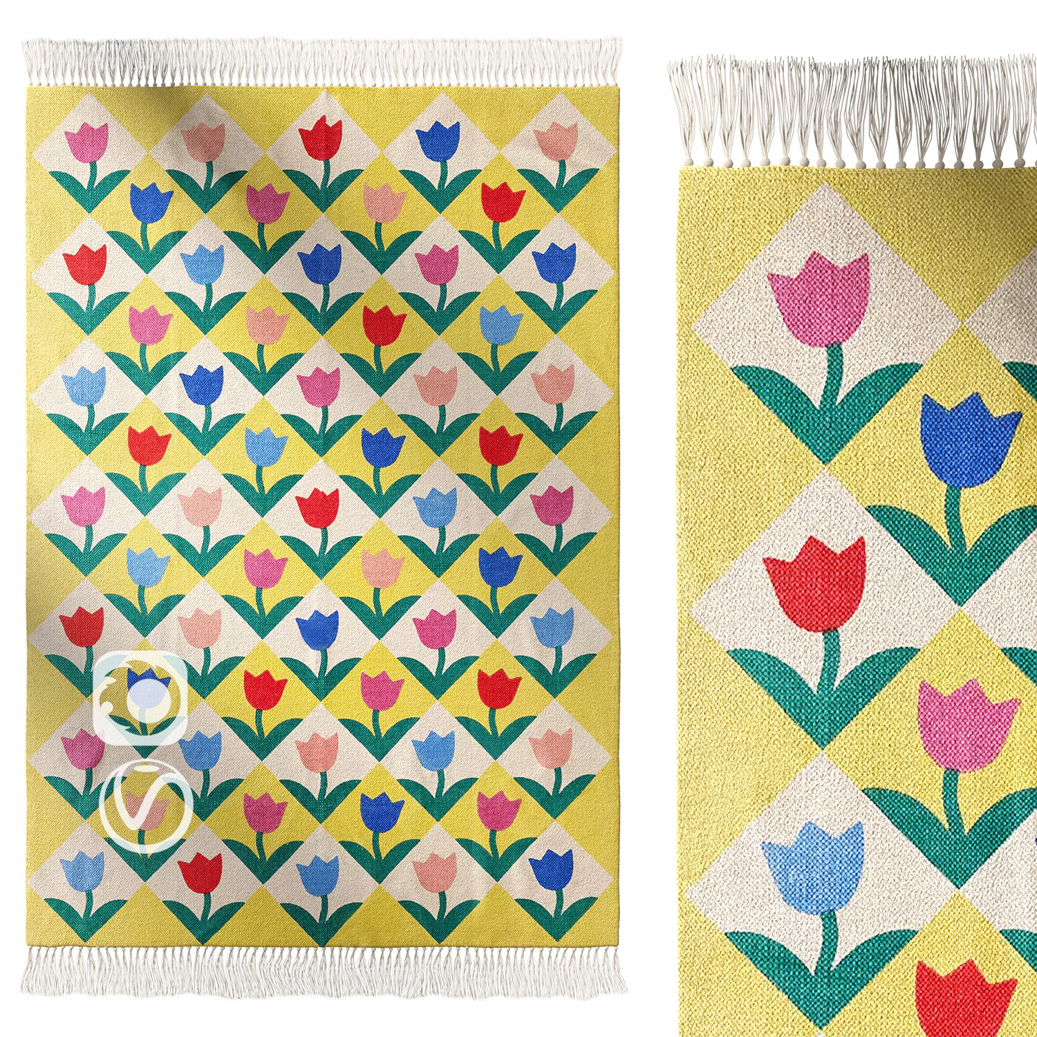 Renee Tulip Printed Rug 3D Model .c4d .max .obj .3ds .fbx .stl .blend 