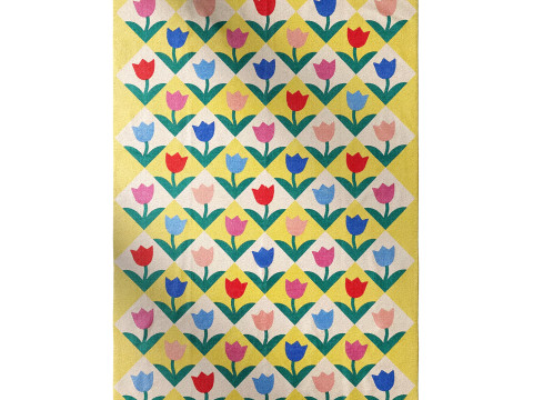 Renee Tulip Printed Rug 3D Modell