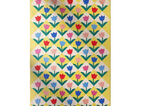 Renee Tulip Printed Rug 3D Model