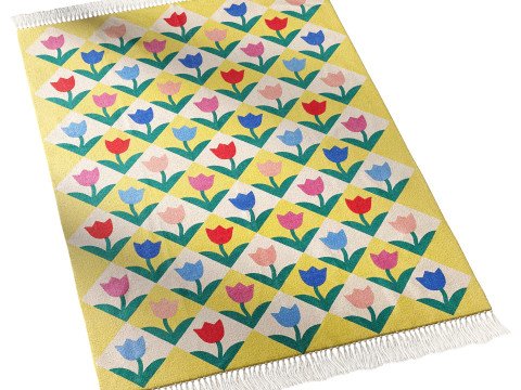 Renee Tulip Printed Rug 3D Modell