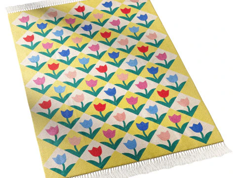 Renee Tulip Printed Rug 3D Model